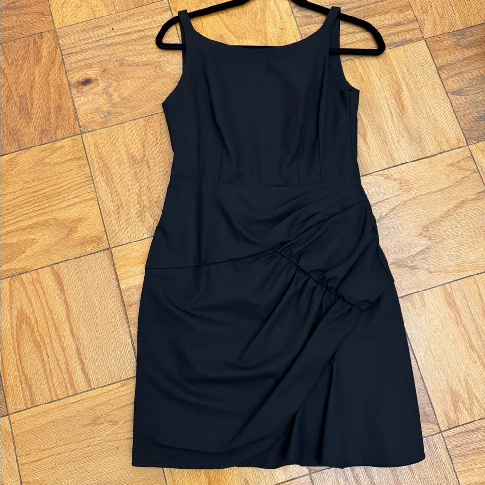Nanette Lepore Black Asymmetrical Ruched Mini Dress